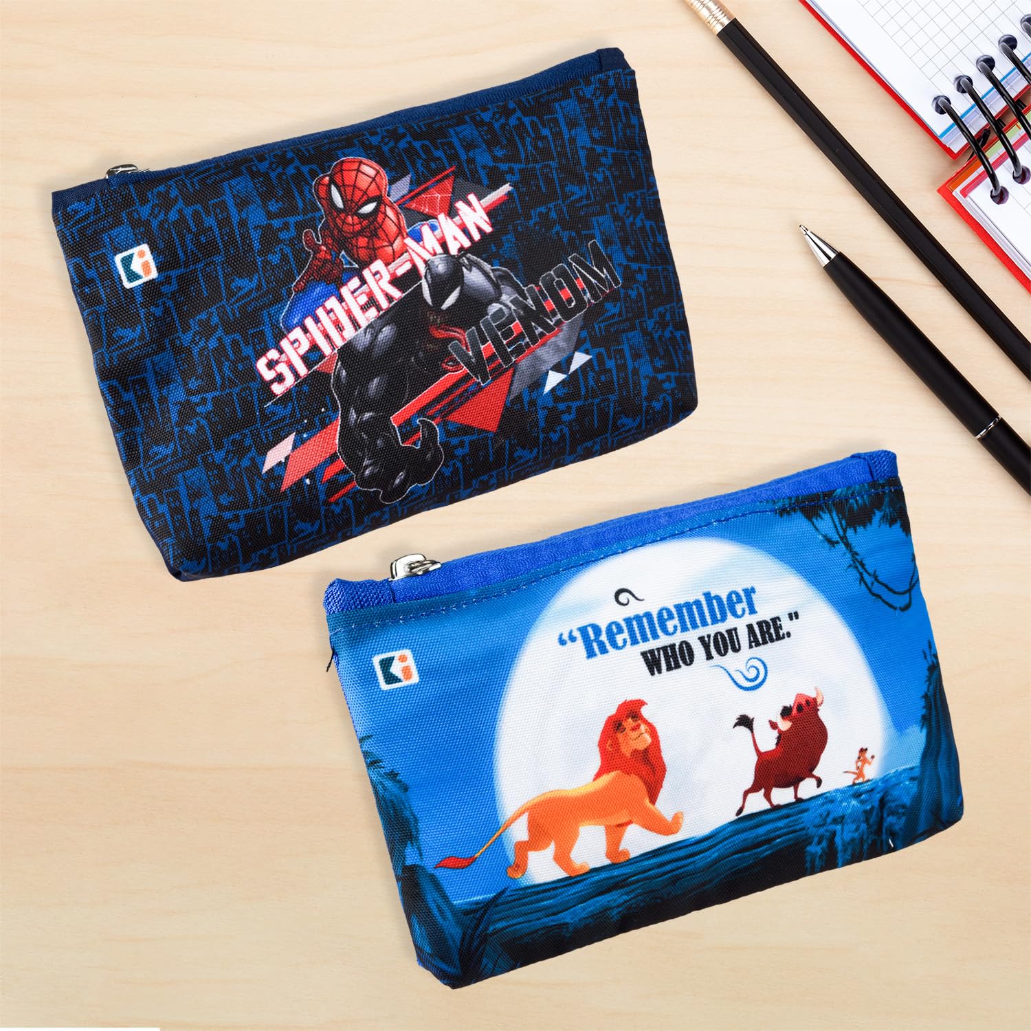 Kuber Industries Pack of 2 Pencil Pouch | Square Stationary Pouch | Pen-Pencil Box for Kids | School Geometry Pouch | Pencil Utility Bag | Zipper Pencil Organizer | Navy Blue & Blue (B0CWH84MZC) Amazon Price History, Amazon Price Tracker