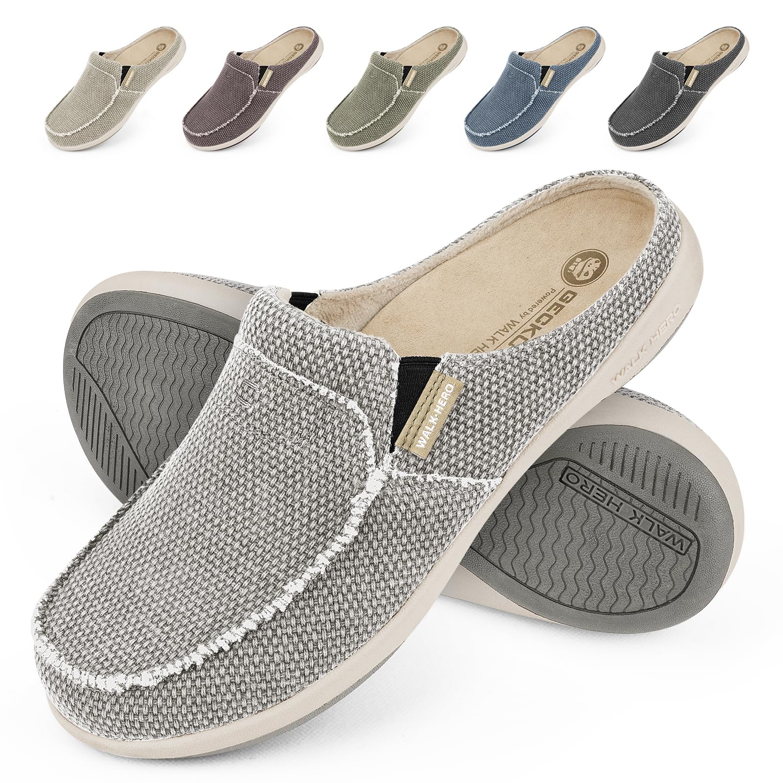 Canvas Men's Slipper with Arch Support