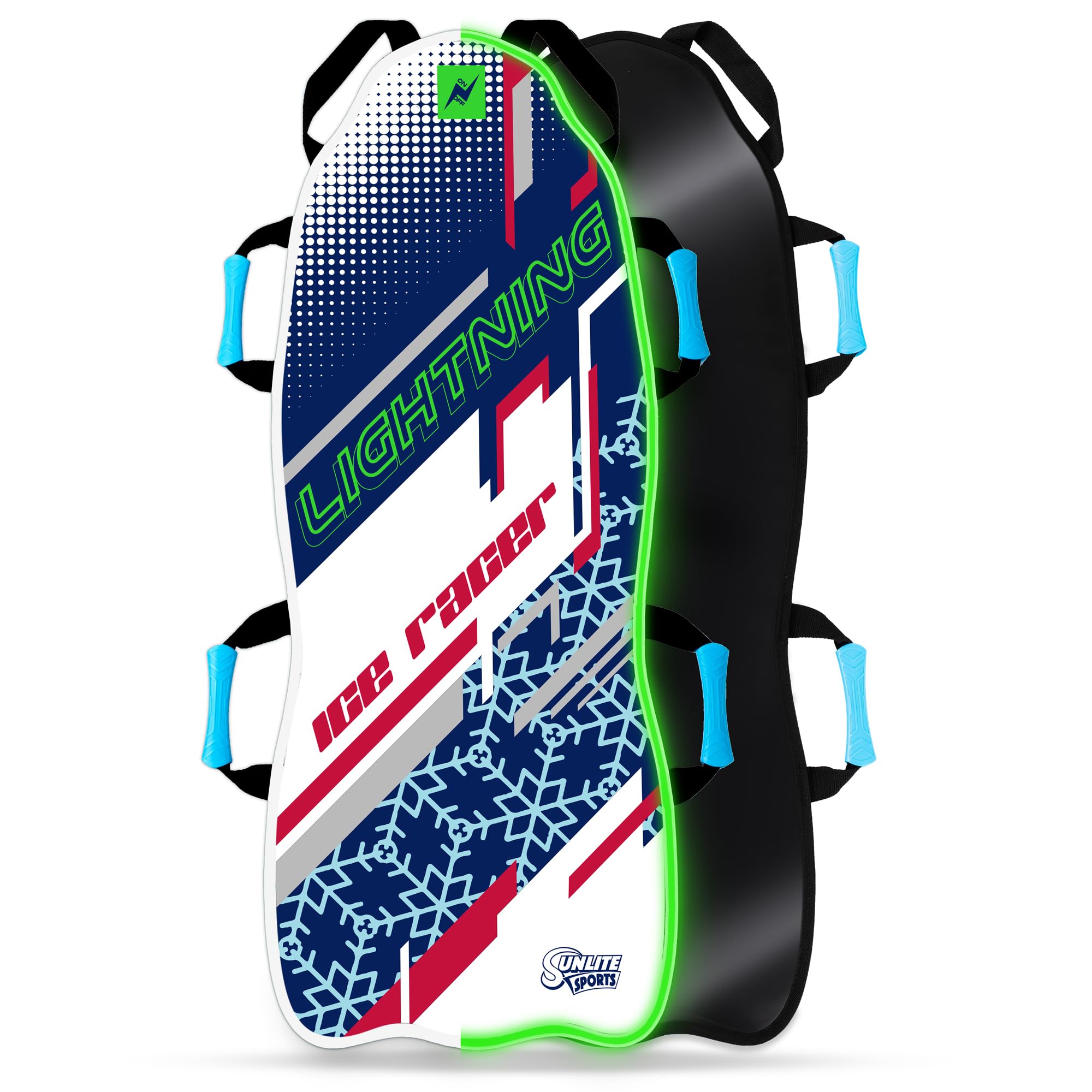 Sunlite Sports 45” Snow Sled – Foldable or Foam Style Toboggan for Kids & Adults, Reinforced Bottom, Durable Stitching & Ergonomic Handles – Lightweight & Portable Winter Sled