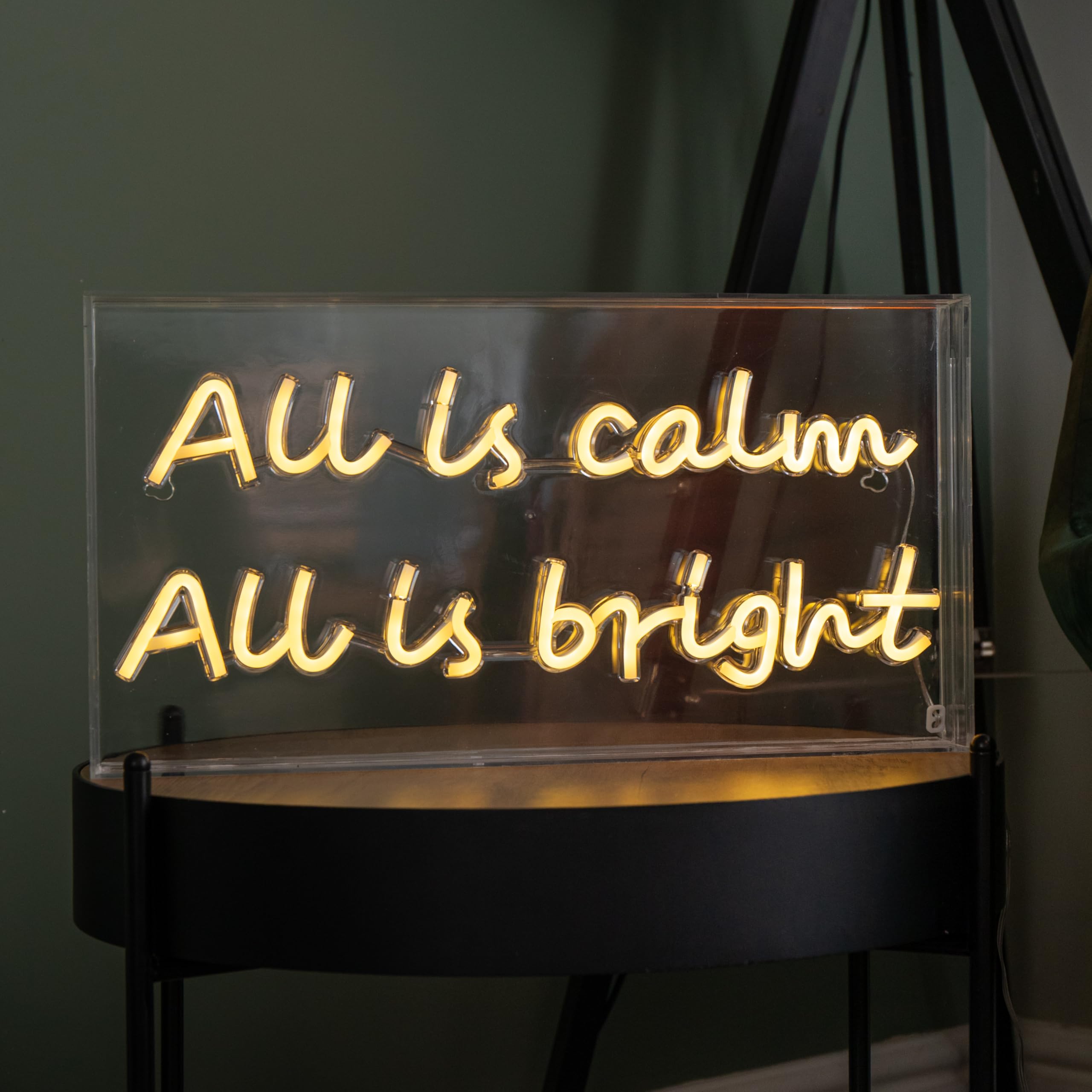 Light/White 43Cm Up All Is Calm Neon Flex Christmas Sign In Warm