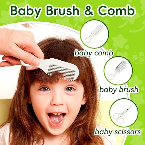 Miniatura 3 de Kit de cuidado de la salud y aseo del bebé, juego portátil de cuidado de seguridad para bebés, kit esencial para recién nacido (gris blanco 13 en 1)