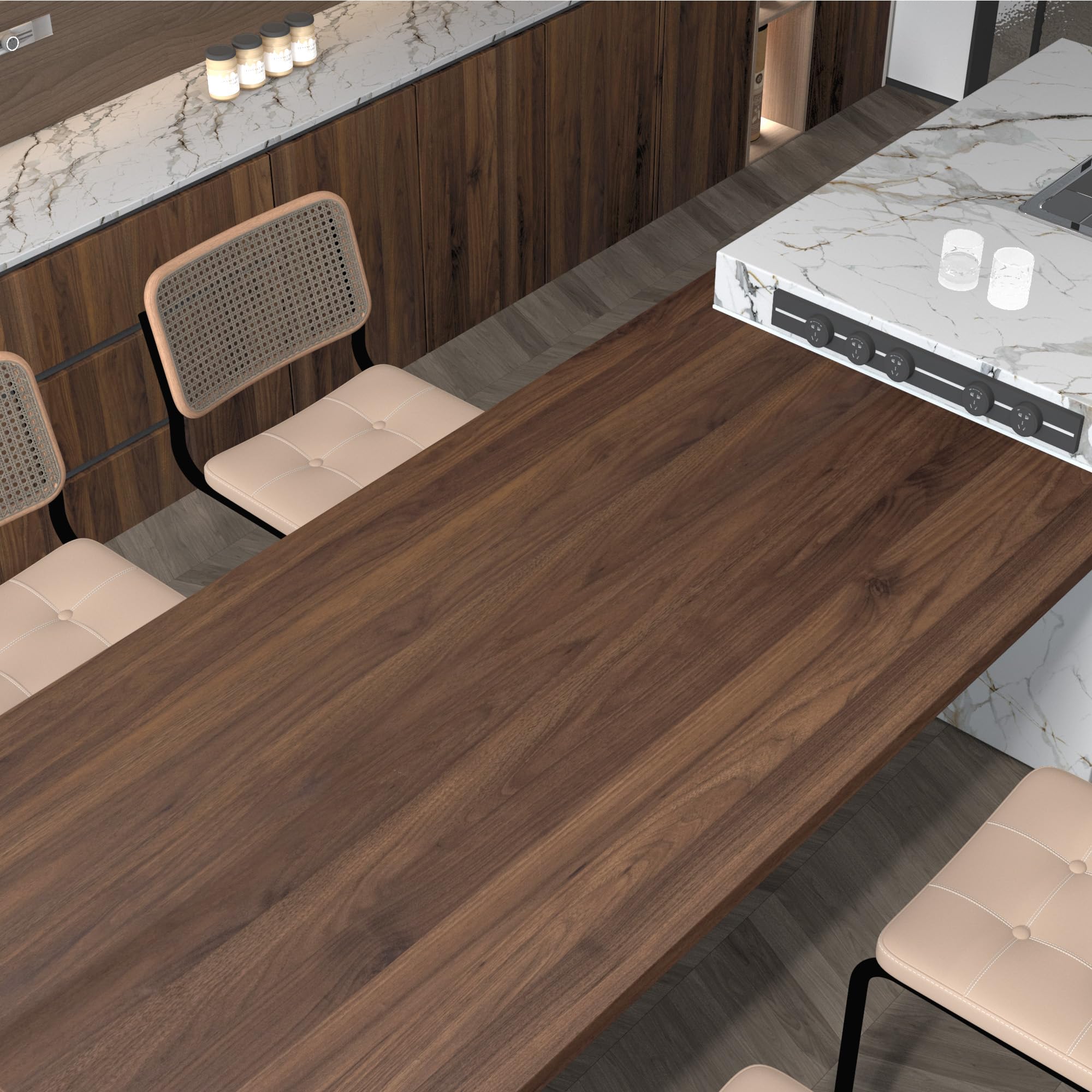 JSEVEM 122CMx5M Dark Wood Contact Paper Thick Peel and Stick Walnut Wood Grain Contact Paper Self Adhesive Vinyl Film Removable Waterproof Wallpaper for Cabinet Furniture Sticker