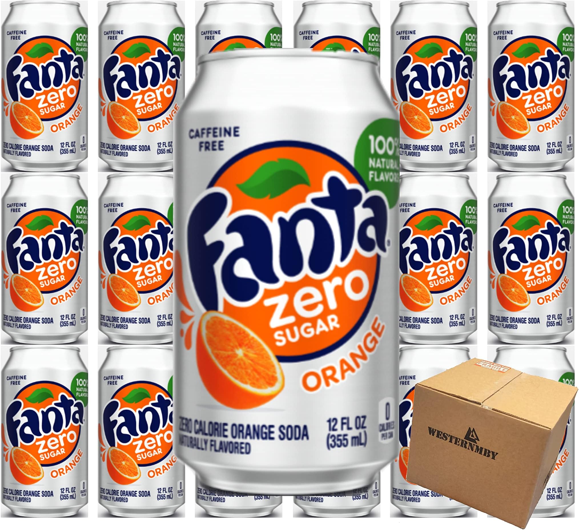Fanta Orange Zero Soda, 12 Fl Oz Can (Pack of 18, Total of 216 Fl Oz)