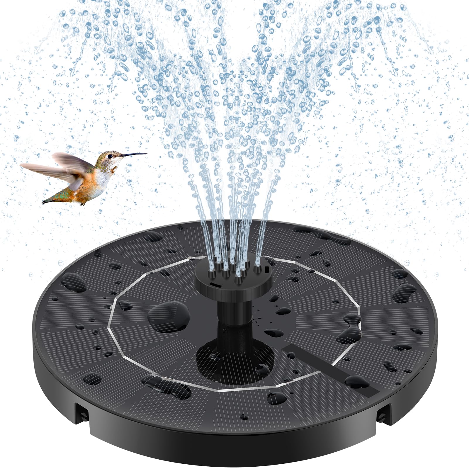 Solar Fountain for Bird Bath, Solar Water Fountain with Multiple Nozzles & Fixed Pipes, Upgraded Version 3.5W Solar Water ...