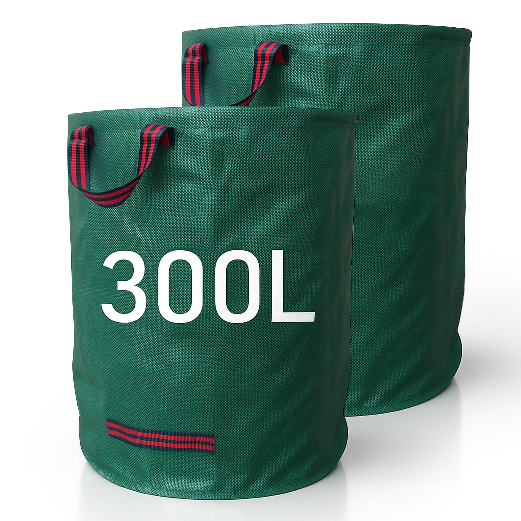 Zopper 2 x Garden Waste Bags Heavy Duty 300L with Plastic Hoop Reusable Polypropylene Sacks Waterproof Garden Rubbish Bags