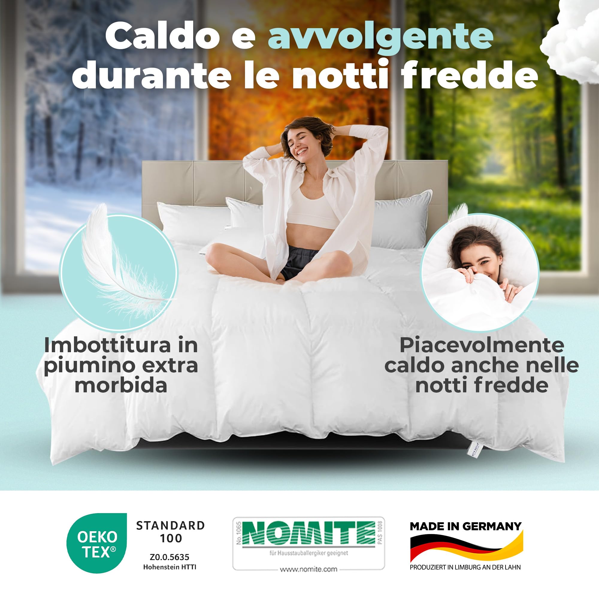 BEFA NATUR Cuscino In Piume Extra Fermo 40x80 Cm - Prodotto In Germania, 100% Piume, Adatto Ad Allergici, Certificato Oeko-Tex - 2