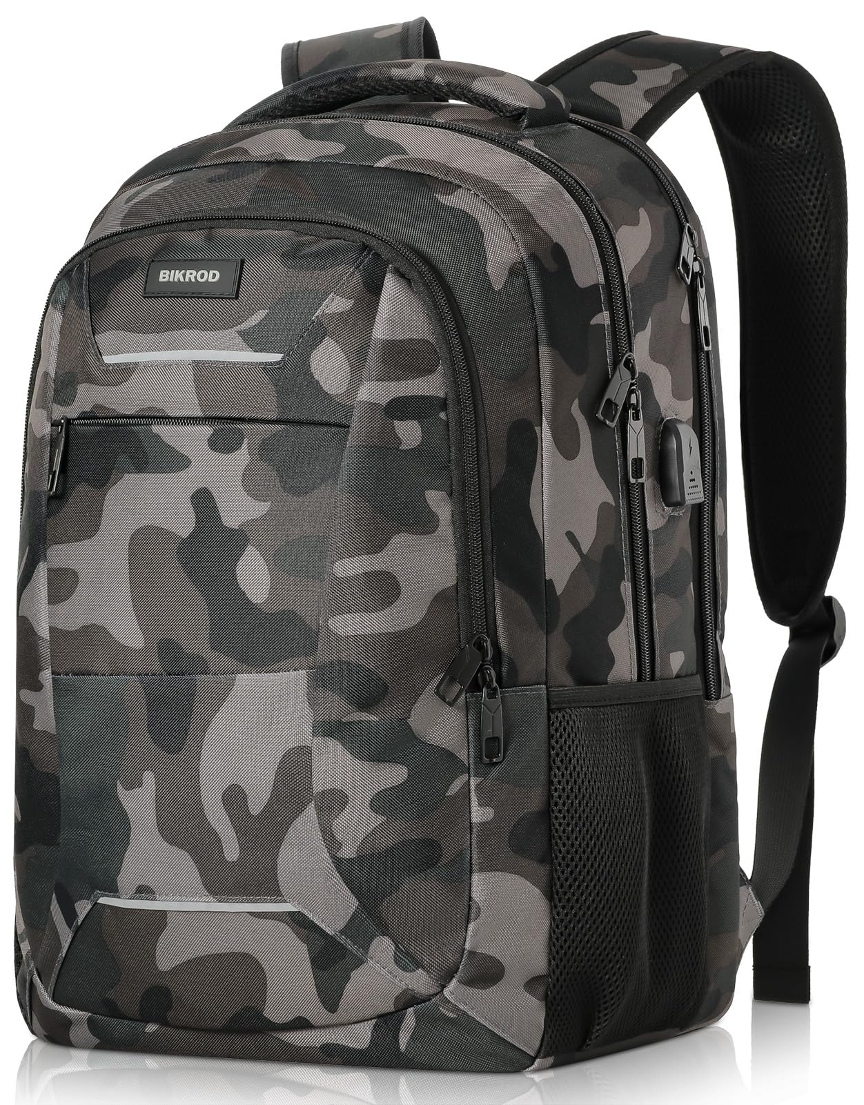 BIKROD Backpack for Men Women, School Backpacks for Teen Boys, Business Anti Theft Sturdy Travel Laptop Backpack with USB Charging Port, Water Resistant 15.6 Inch Computer Bag Gift