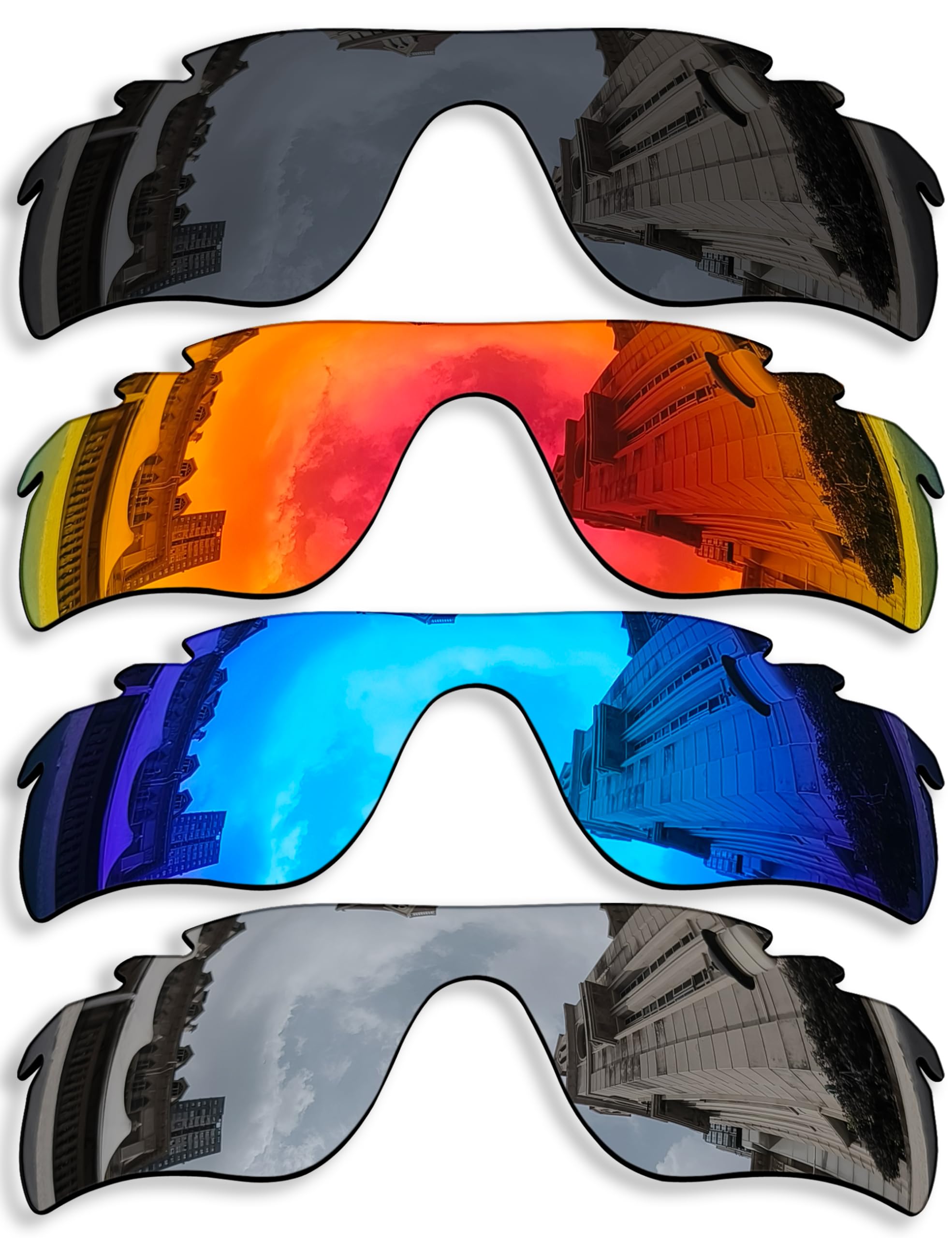 Betterun4 Pieces Polarized Replacement Lenses for Oakley Radarlock Path Vented/Radarlock Path Vented Asian Fit (AF) OO9206 Sunglasses, Anti-Scratch and Impact Resistant