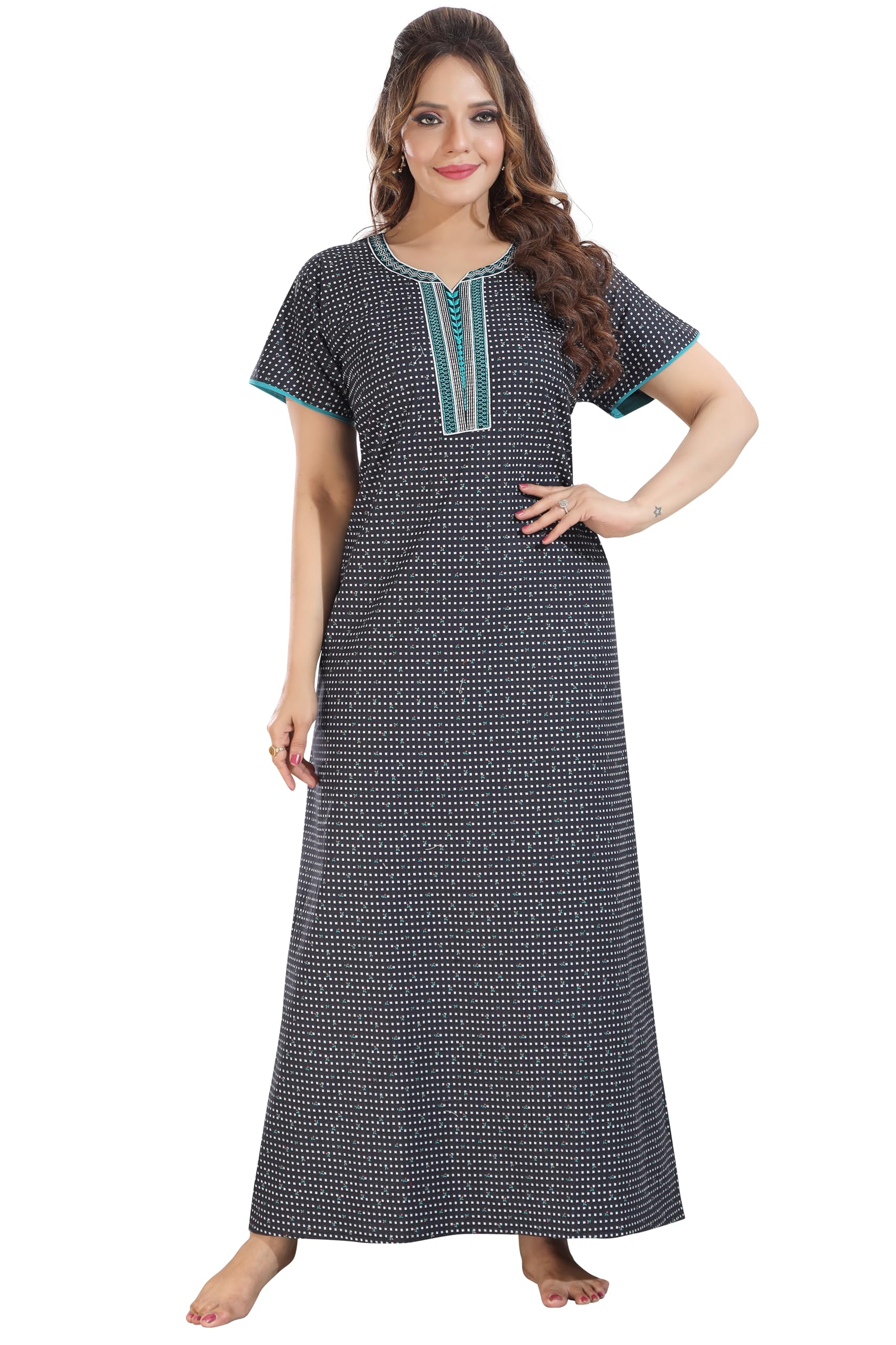 trundz Women's Printed Pure Cotton Nighty (304)-picture-49