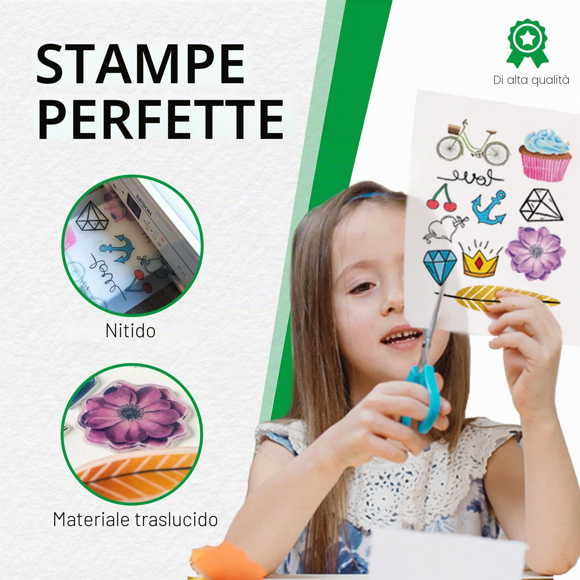 SKULLPAPER trasparente premium A4 film termoretraibile fai da te/film plastico termoretraibile/film termoretraibile stampabile - per stampanti inkjet (10 fogli)