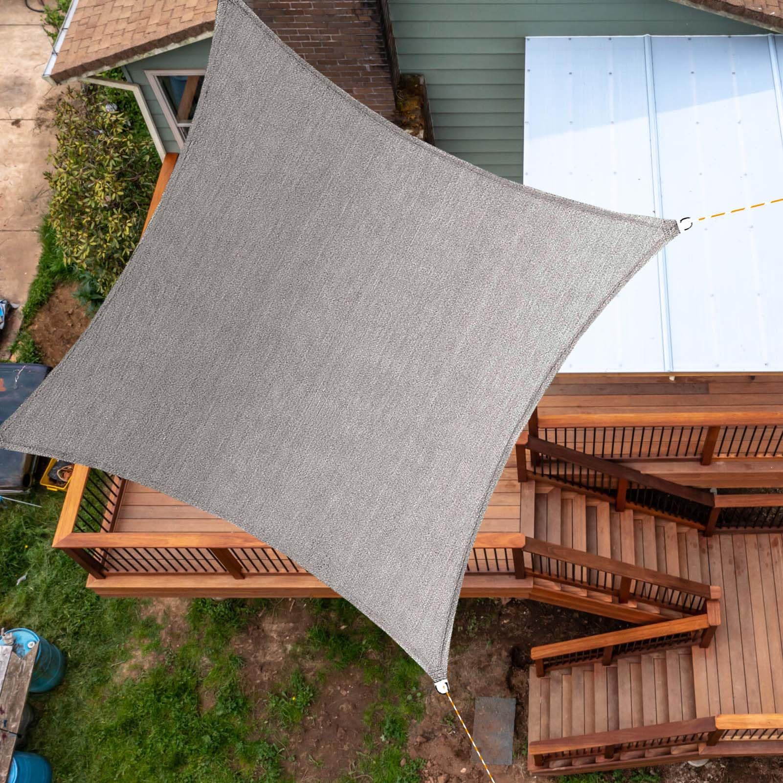 Wytrzymały żagiel przeciwsłoneczny z blokiem UV, 2 x 4 m, ochrona przed promieniowaniem UV, do ogrodu, pergola, prostokątna markiza ze wzmocnionymi narożnikami i krawędziami