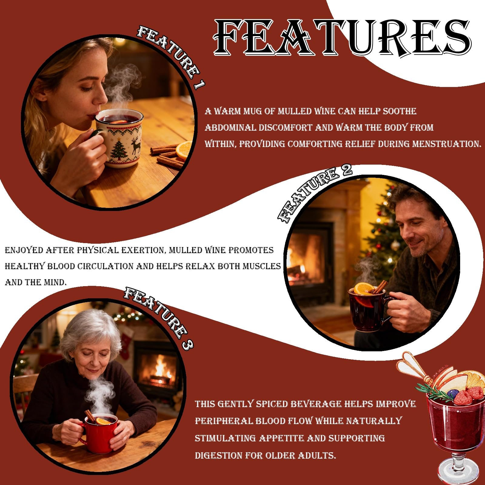 Kit de Especias para Vino Caliente con Canela, Naranjas Secas, Clavo y Anís Estrellado, para Sidra de Manzana, Vino Caliente, Glühwein y Bebida Navideña Hot Toddy. 5 Paquetes.