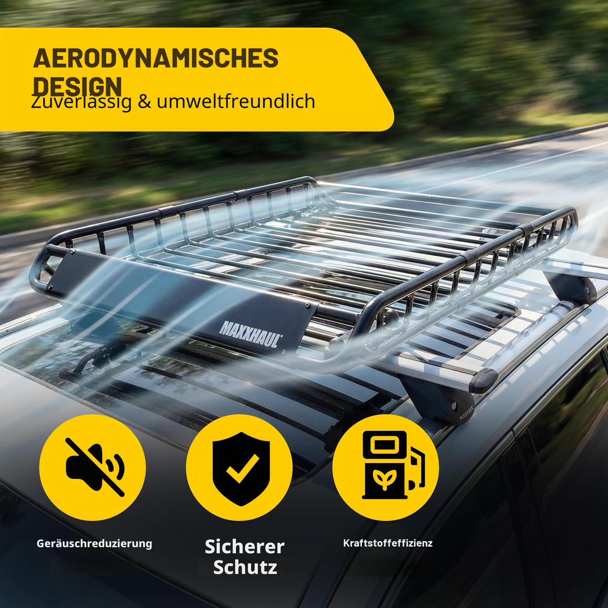 MaxxHaul 70115, Dachgepäckträger für Dachgepäckträger, 116,8 x 91,4 x 11,4 cm, Stahlkorb, Gepäckhalter für SUV und Pick-Up-Trucks - 68 kg. Kapazität