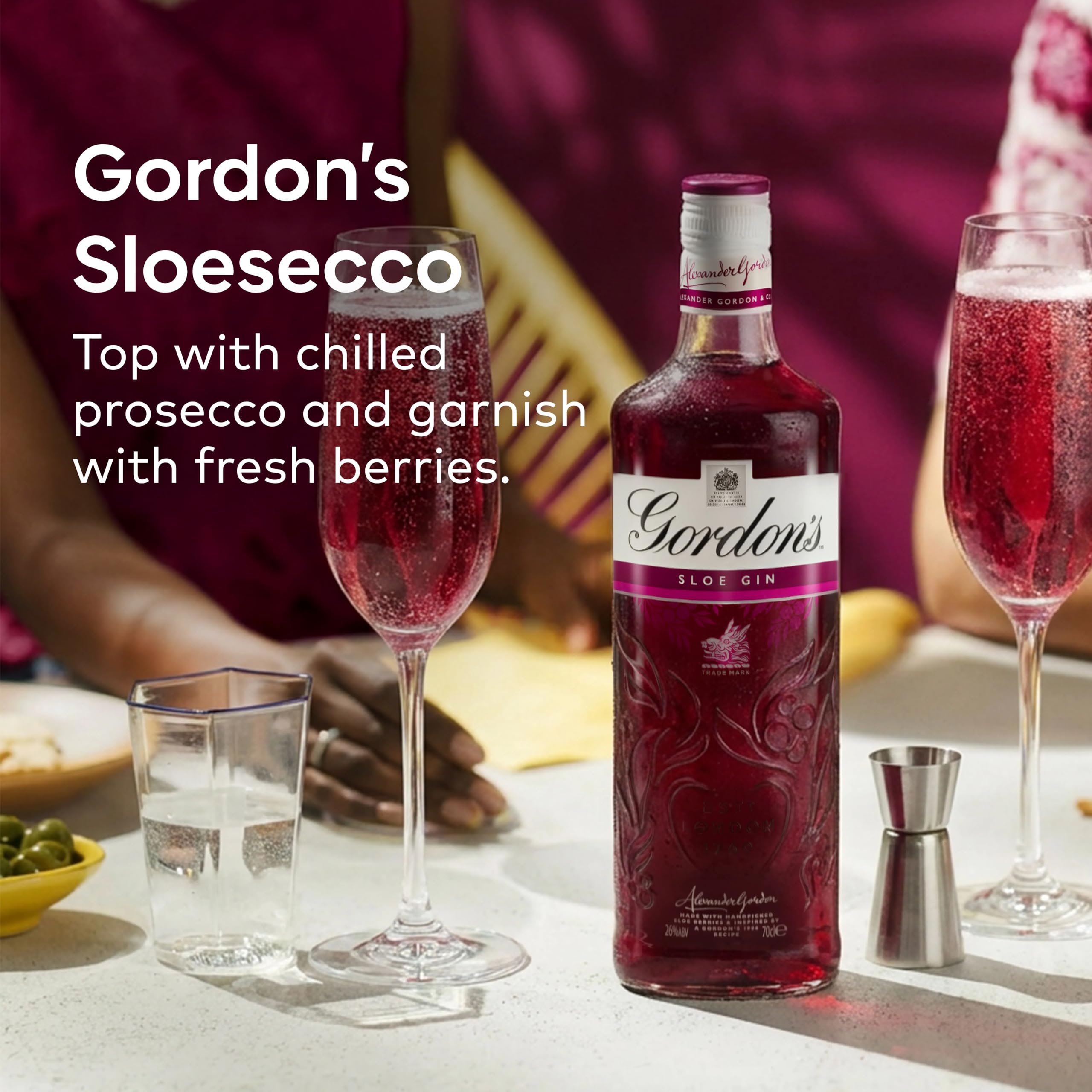 Gordon's Sloe Gin | 26% vol | 70cl | Crafted from Wild Sloe