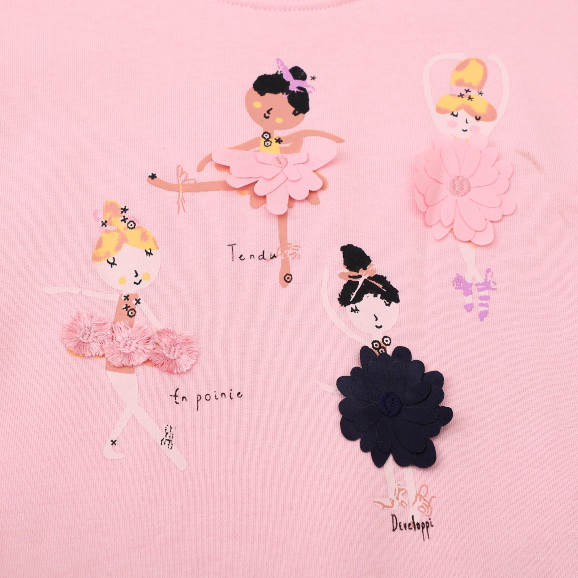 Sudadera Niña Algodón Bordado Apliques Princesa Manga Larga Cuello Redondo Pullover Casual 2-7 años