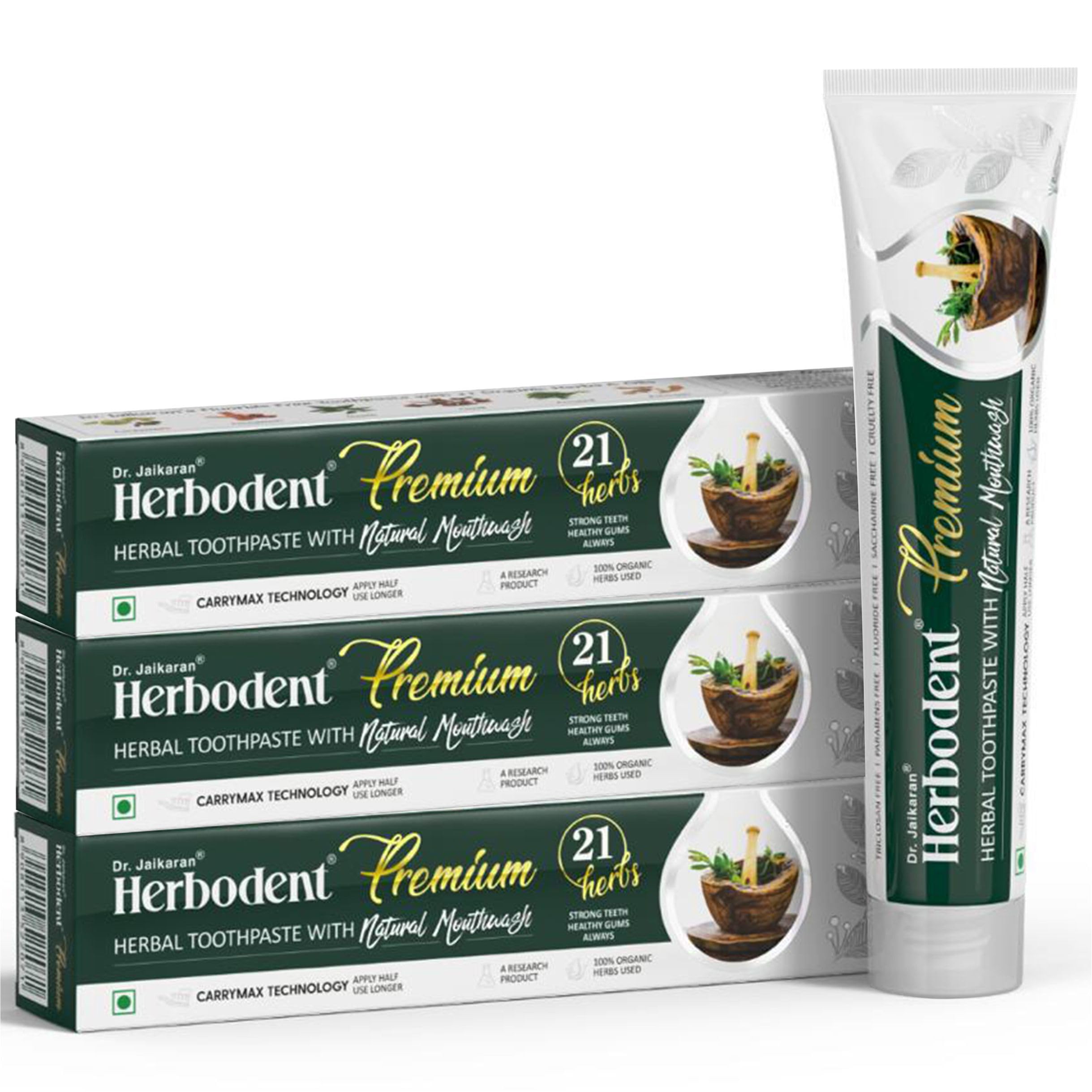 Herbodent Premium Gingivitis Prevention Toothpaste-100G Pack Of 3|A Unique Blend Of 21 Herbs Like Neem, Clove, Cinnamon, Cardamom With Natural Mouthwash-No Paraben, No Fluoride, No Saccharin (B0C3Z482RQ) Amazon Price History, Amazon Price Tracker