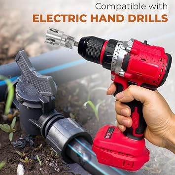 Integrated Internal & External Pipe Threading Tool, Electric Drill Compatible Dual-Function Pipe Thread Cutting Tool for 1/2 & 3/4 PVC/Plastic Pipes NPT Thread Maker Set DIY Repairs Maintenance