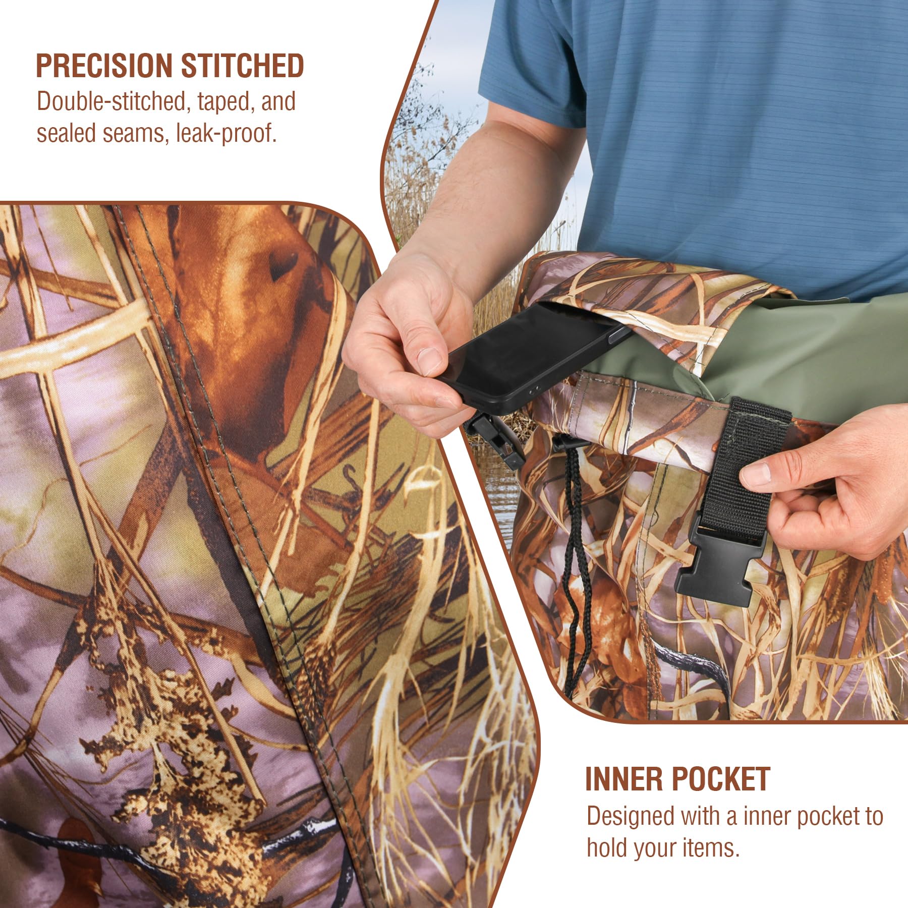 Waders pour homme - Imperméables - En nylon/PVC - Avec bottes - Respirantes - Pour la pêche, la chasse, le lavage de voiture, les fermes, les jardins, les sports nautiques et les activités de