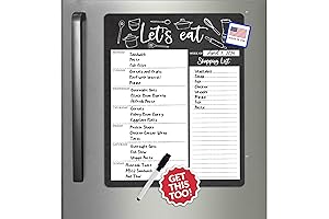 Weekly Dinner Menu Board Dry Erase, Magnetic Meal Planner for Refrigerator