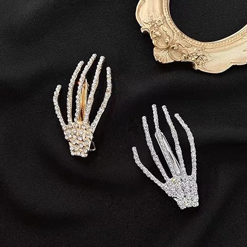 Miniatura 7 de 4 pasadores de pelo de manos de esqueleto de Halloween, pinzas para el cabello de Halloween para mujeres y niñas, horquilla para el pelo de mano con
