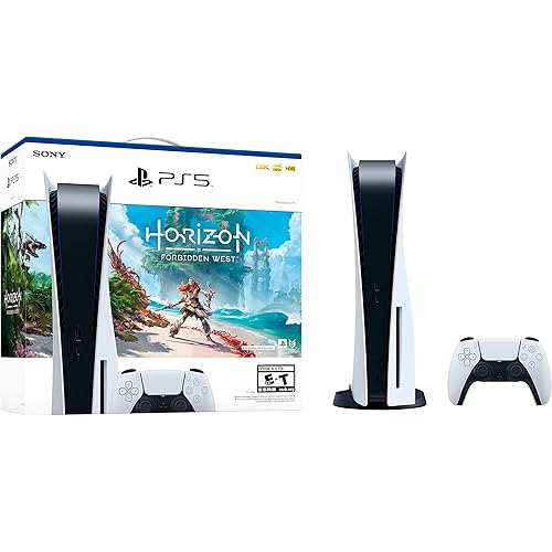 Sony Playstation 5 PS5 Disc Version Gaming Console Horizon Forbidden West Bundle - 4K Blu-Ray, 16GB GDDR6 Memory, Ultra-High Speed 825GB SSD Player, WiFi 6, BT 5.1, Ethernet, 4K THDR Visuals - TSYXJ