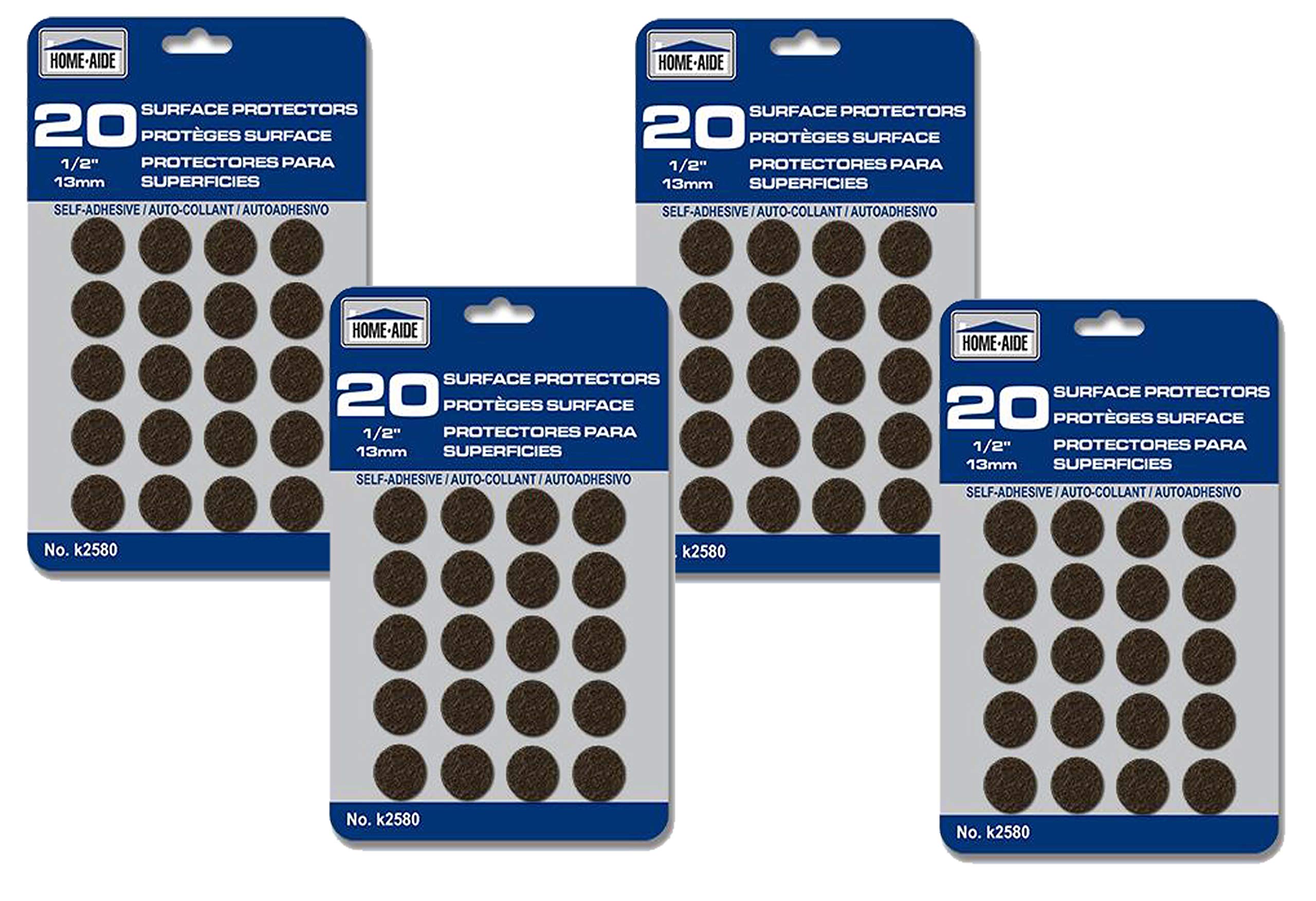 Lot of 80 Surface Protectors 1/2" Round Felt 13mm (4 Packs)