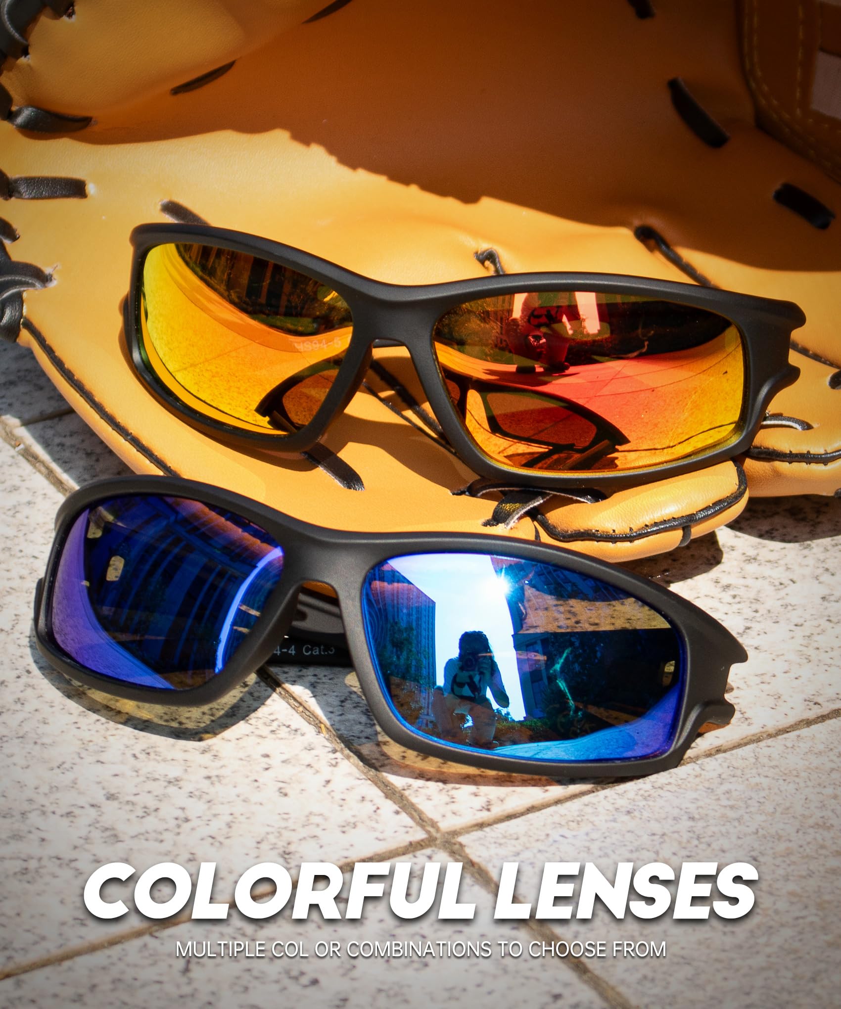 NSSIW Polarized Sunglasses-for-Men-Women Sports Mens-Sunglasses: Wrap Around Sun Glasses UV400 Running Fishing Golf