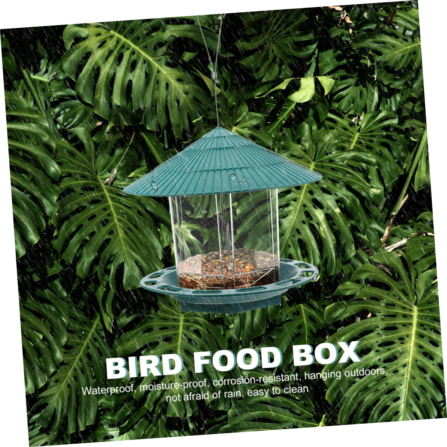 Hemobllo Suspendue pour Oiseaux Transparent Nourrisseur Multifonction pour Jardin Balcon Courtyard Décoration Alimentation Oiseaux Plein Air