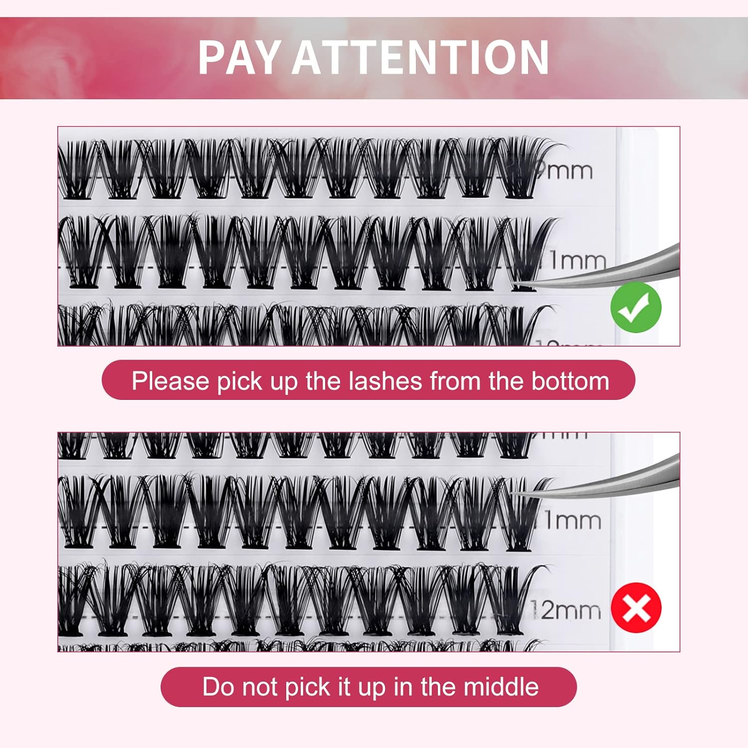 Lash Clusters Individual Lashes 280Pcs DIY Eyelash Extension 30D+40D D Curl Mixed 9-16mm Cluster Lashes Natural Wispy Reusable Mink Lash Cluster at Home by FADVAN(30D+40D-0.07D, 9-16mm) - Image 6