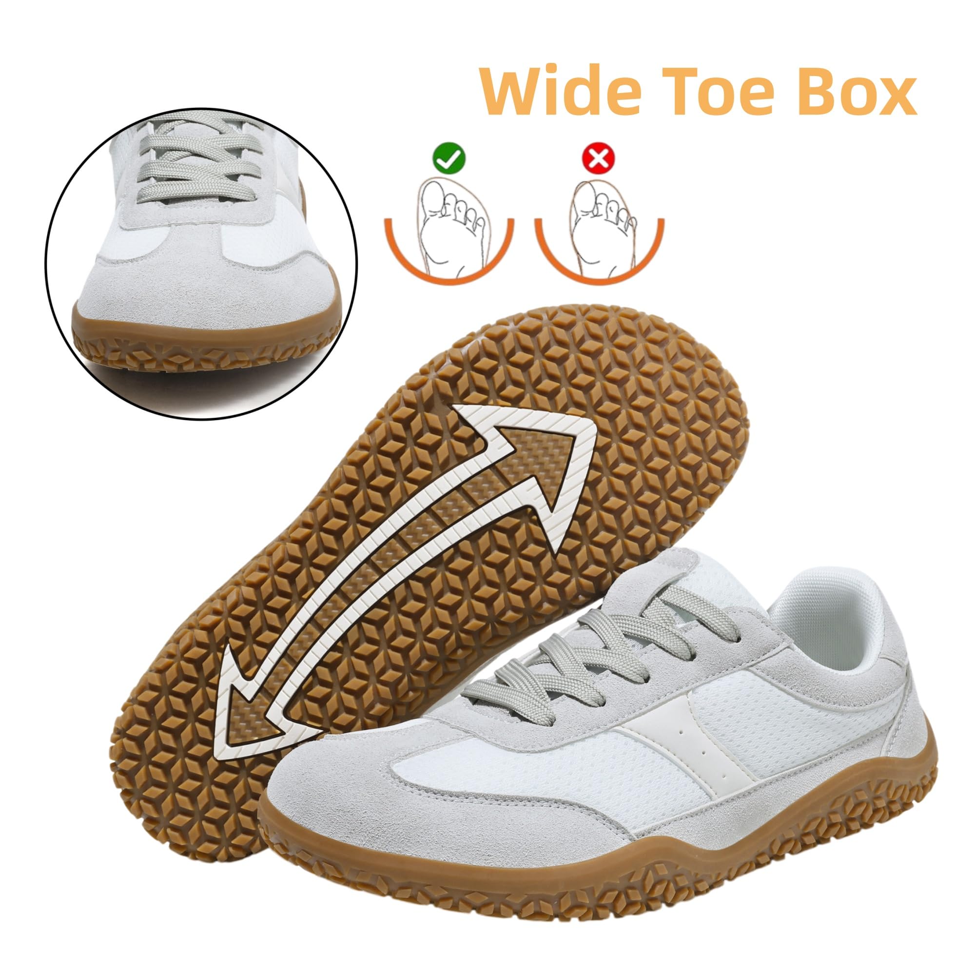 Meik Mangni Unisex Barefoot Zapatillas Minimalistas Hombre Mujer Ligera Zapatos Barefoot Anchos Transpirable y Antideslizante Zapatillas de Trail Running,Tallas:36-46 EU