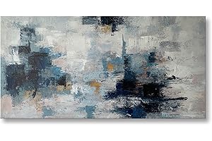 Navy Blue and Gray Abstract Wall Art: Enhance Your Space with Winpeak's Enchanting Canvas Masterpiece