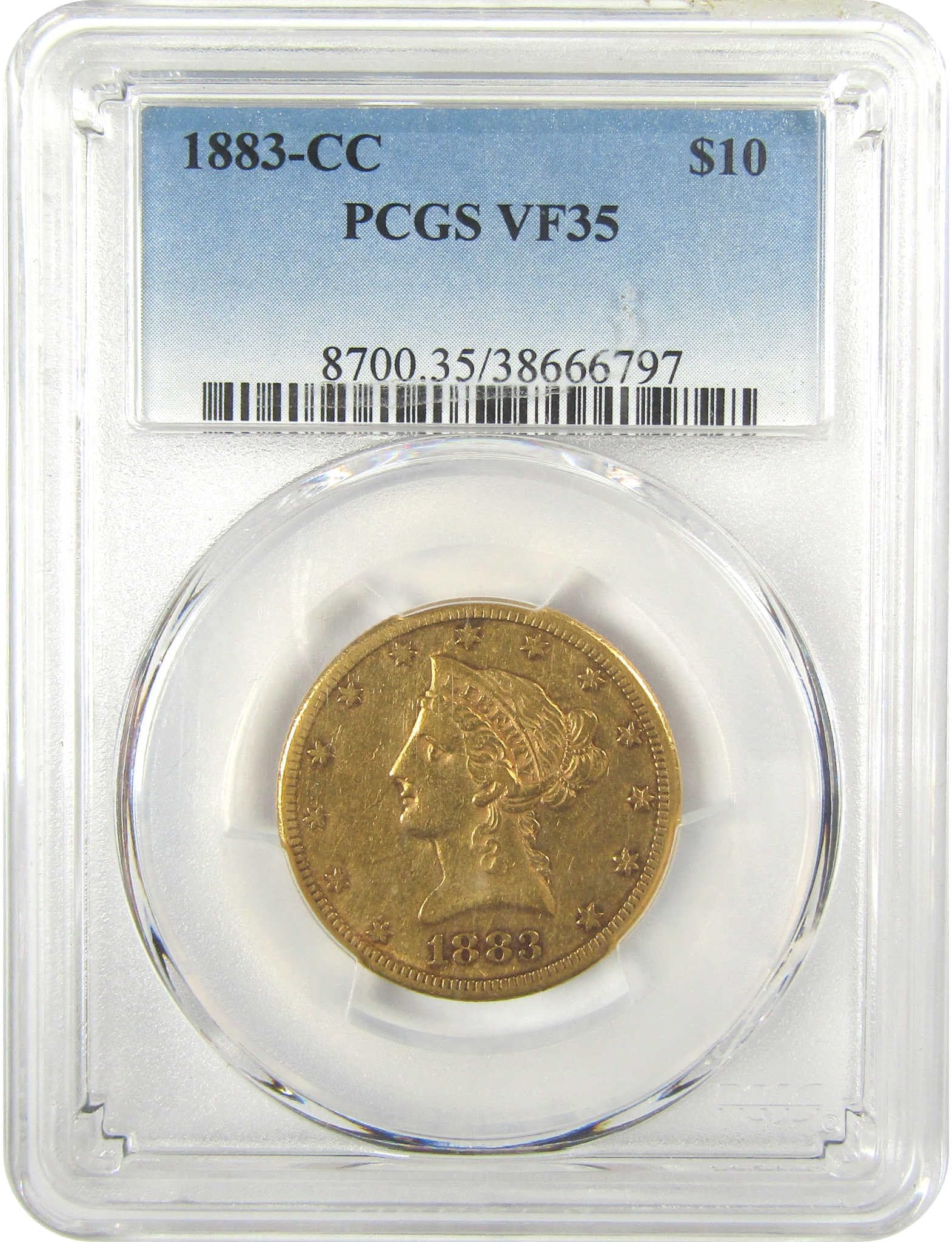 1883 CC Liberty Head Eagle VF 35 PCGS Gold $10 Coin SKU:CPC8870
