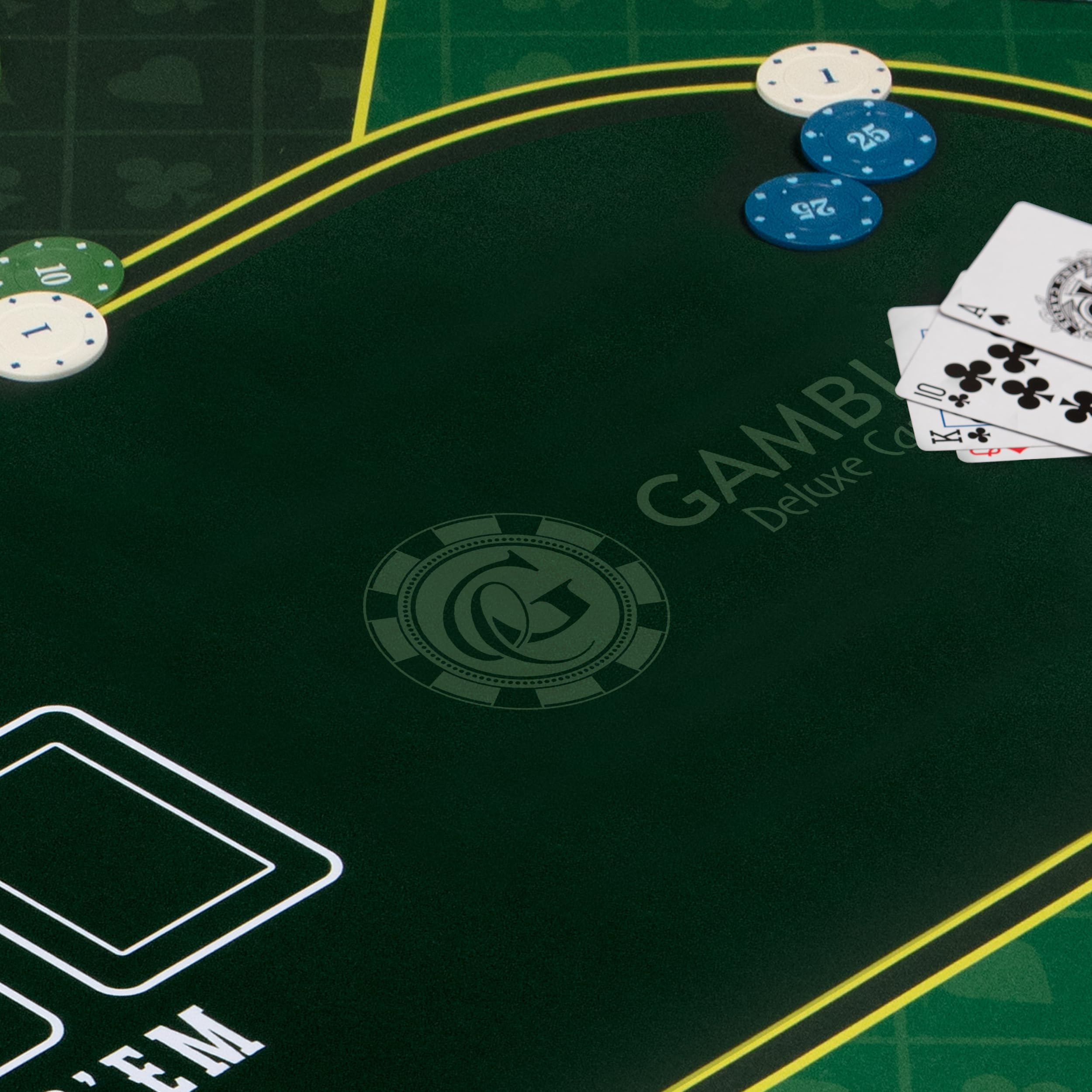 Tapete de póquer profesional de 70 x 35 pulgadas para mesa, parte superior de póquer suave repelente al agua para mesa, antideslizante, portátil, Texas Hold'em + bolsa de transporte y