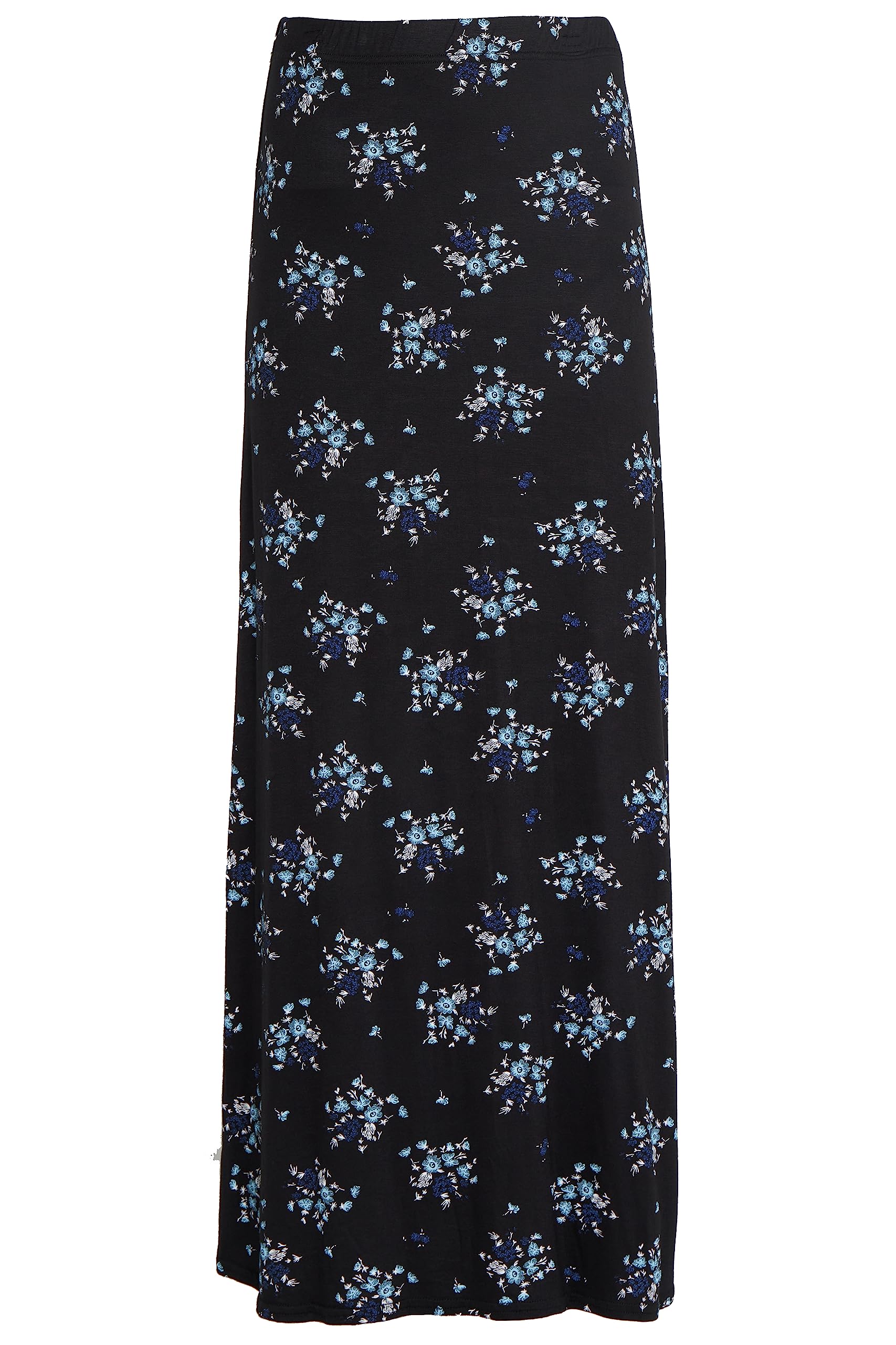 WearAll Women's Paisley Print 70S Boho Stretch Long Maxi Skirt Teal Floral 26-28