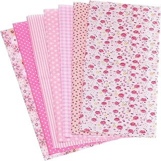 PATIKIL Cotton Fabric Bundles, 7 Pcs 10 x 10 Inch Pure Cotton Fat Quarte...