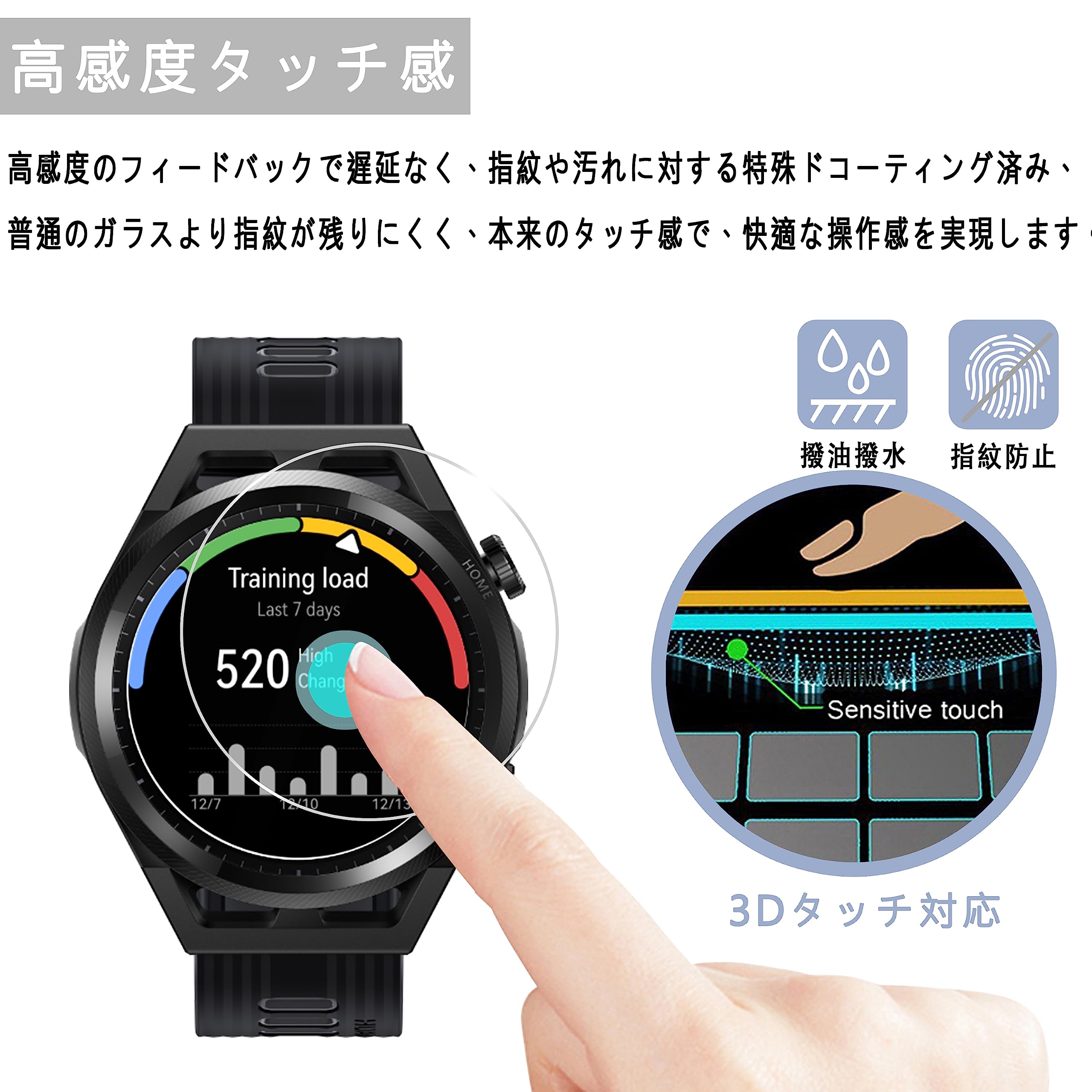 HUAWEI WATCH GT Runner【9Hガラスフィルム】 Amazon | HUAWEI WATCH GT runner ガラスフイルム【3枚セット-高