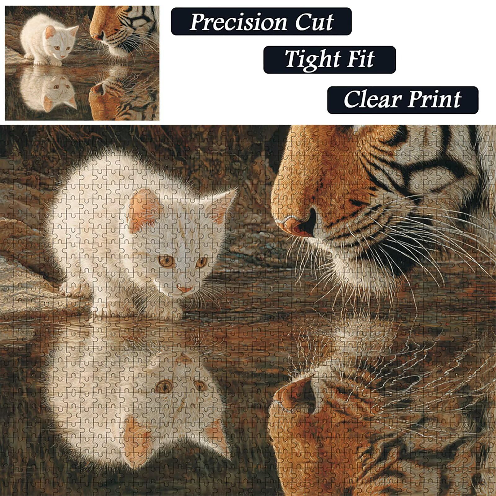 Gatto Puzzle 4000 Pezzi Adulti, Tigre Puzzle Legno con Scatola 141x87cm, Idea Regalo Uomo e Donna, Divertimento Per Adulti, per Gioco Familiar, Giochi di Sfida, Squisita confezione Regalo, Z-6337