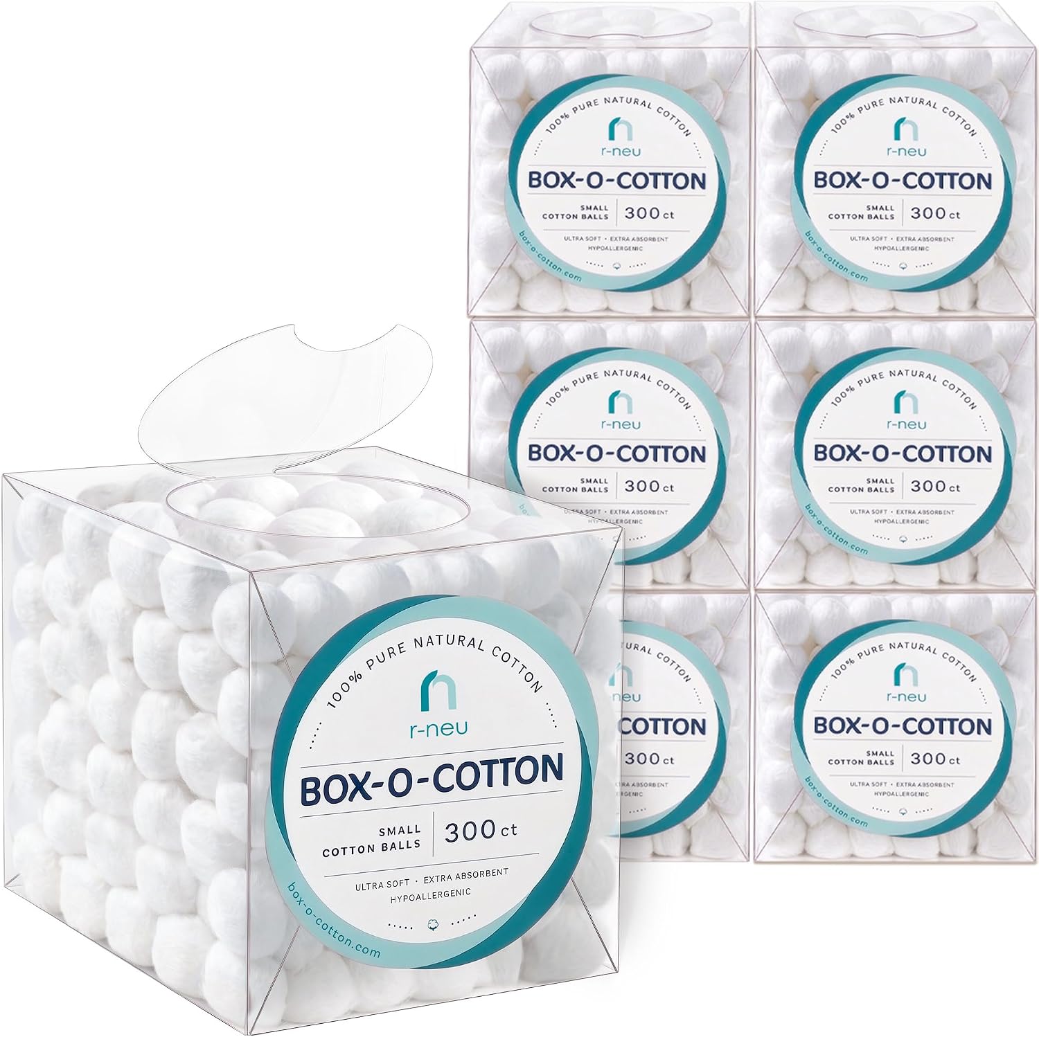 R-Neu Box-O-Cotton, 1800 Small Cotton Balls in a Box (1800 Count, 6 Boxes)