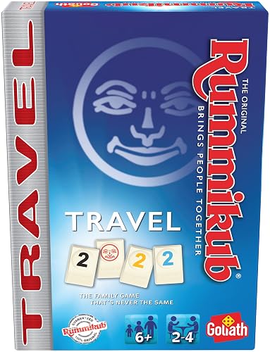 Goliath - Rummikub - Juego de Mesa Formato Viaje - Juego de Viaje para Niños desde los 6 Años - Combinaciones y Táctica - 2 a 4 Jugadores