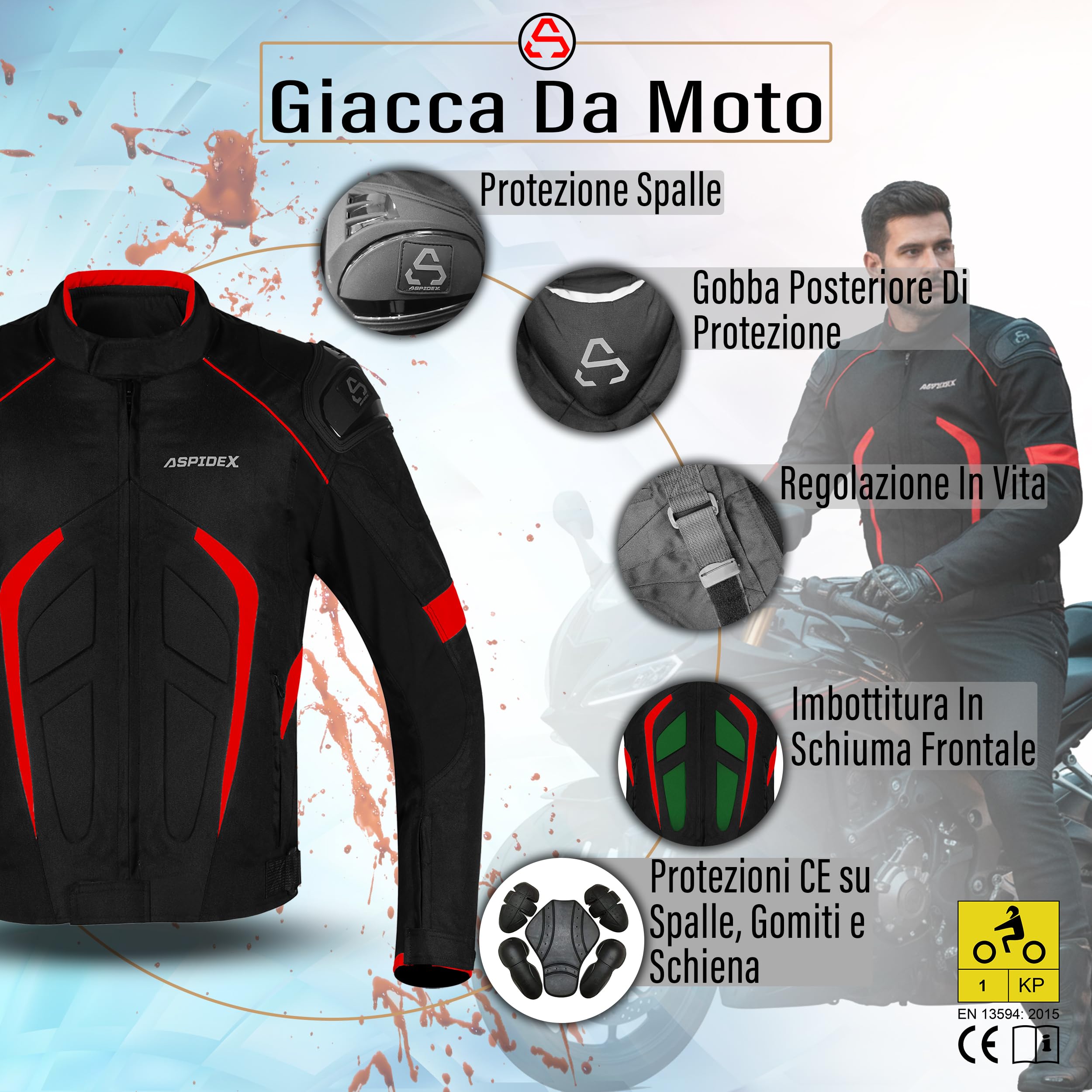GIACCA DA MOTO RAPID GP TECNICA CON IMBOTTITURA REMOVIBILE CERTIFICATA CON GOBBA