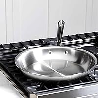 Vista 4 de All-Clad D3 Sartén de Acero Inoxidable de 12" con Tapa, Sartén de Acero Inoxidable de 3 Capas, Inducción, Apta para Horno y Parrilla 600F, Sartén