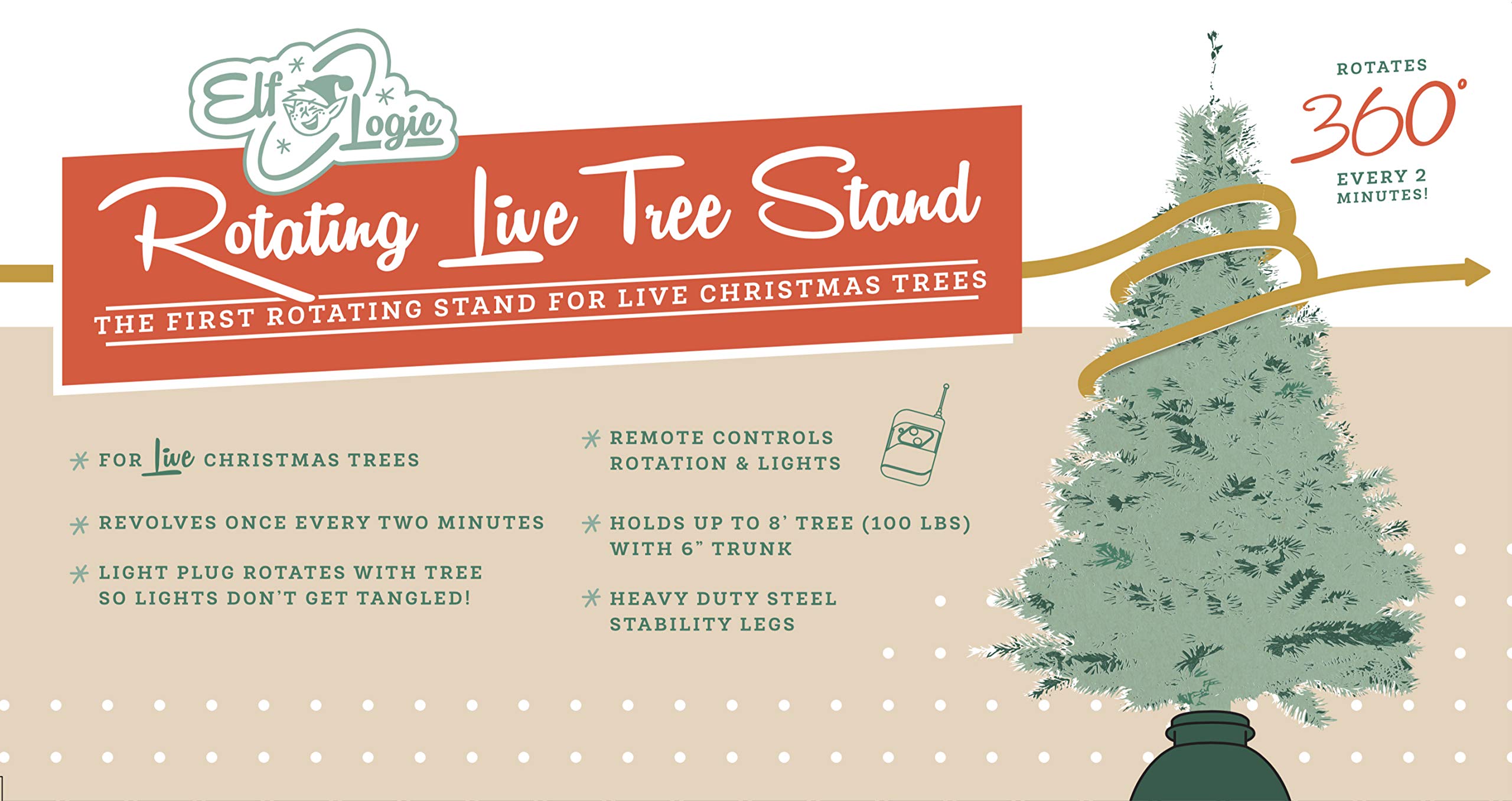 Buy Elf Logic Rotating Christmas Tree Stand for Live Tree with Remote