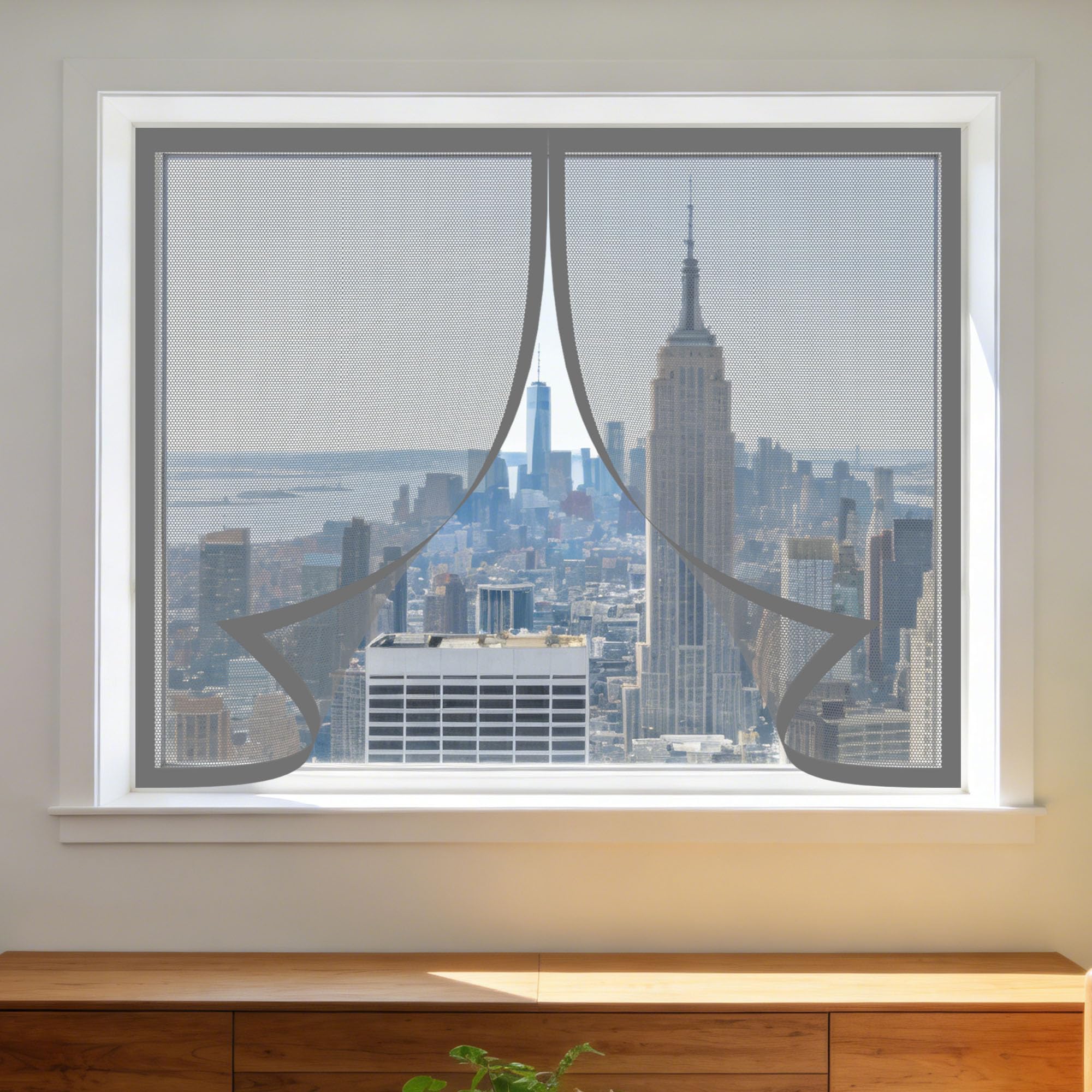 Moustiquaire pour fenêtre 175x180 cm idéale pour aérer le balcon en été