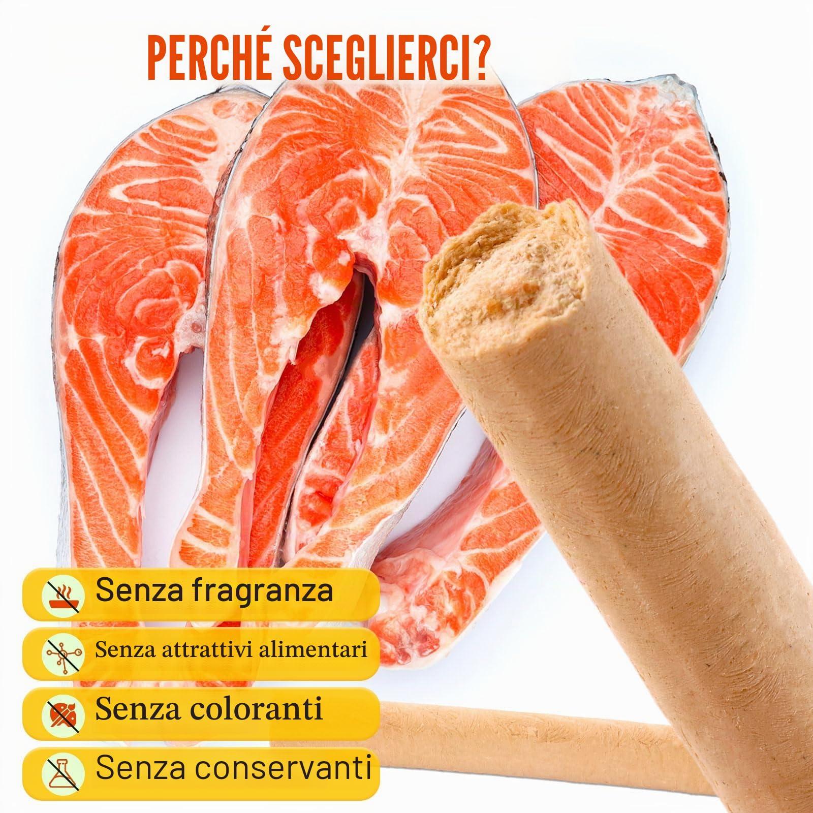 100g Salmon Sticks for Dogs,Bastoncini Di Salmone Per Cani,Vero Salmone E Carote,Facilmente Digeribile,Trattamento Per Cani Ad Alto Contenuto Proteico,Rinfresca L'alito Sano