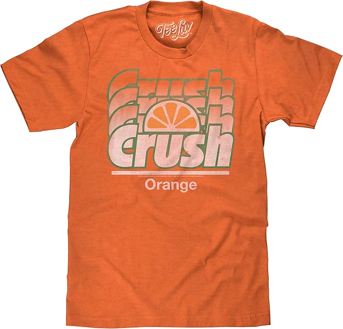 Amazon Com Tee Luv Orange Crush Logo T Shirt Vintage Crush Soda Gradient Graphic Tee Clothing Shoes Jewelry