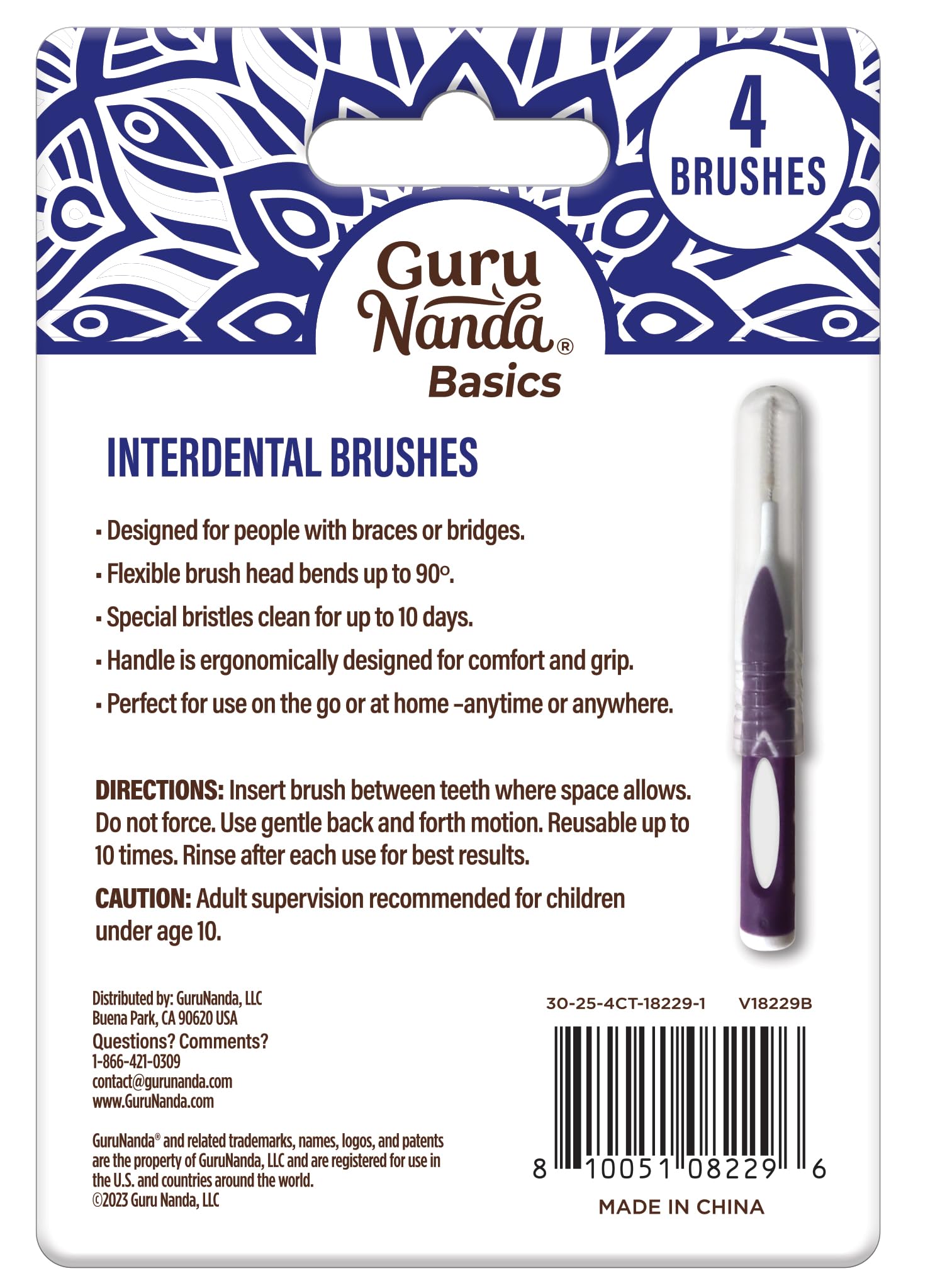 Amazon.com: GuruNanda Interdental Brushes with Caps - Floss Picks