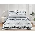 Majestic Giftware Madison Linen 8 Pcs Full Size Duvet Bedding Set (BL512-F) | Frosty Bliss 300 TC 100% Cotton Sateen | 2 Fitted Sheets, 2 Duvets, 4 Pillowcases - Ritz Collection