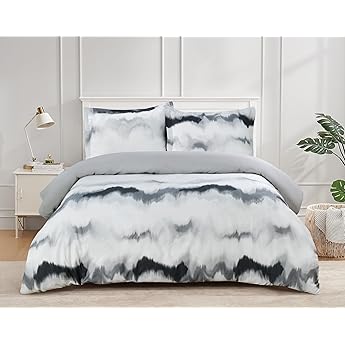 Majestic Giftware Madison Linen 8 Pcs Full Size Duvet Bedding Set (BL512-F) | Frosty Bliss 300 TC 100% Cotton Sateen | 2 Fitted Sheets, 2 Duvets, 4 Pillowcases - Ritz Collection