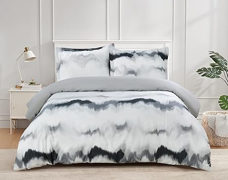 Majestic Giftware Madison Linen 6 Pcs Queen Size Duvet Bedding Set (BL512-Q) | Frosty Bliss 300 TC 100% Cotton Sateen | 1 Fitted Sheet, 1 Duvet, 4 Pillowcases - Ritz Collection