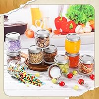 Vista 6 de Tarros de Albañil de 8 oz - Tarros de Vidrio Pequeños Vintage con Tapas de Metal Plateadas, Tarros de Conserva de Boca Regular, Seguros para 12pack